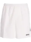BOSS logo-print track shorts - White