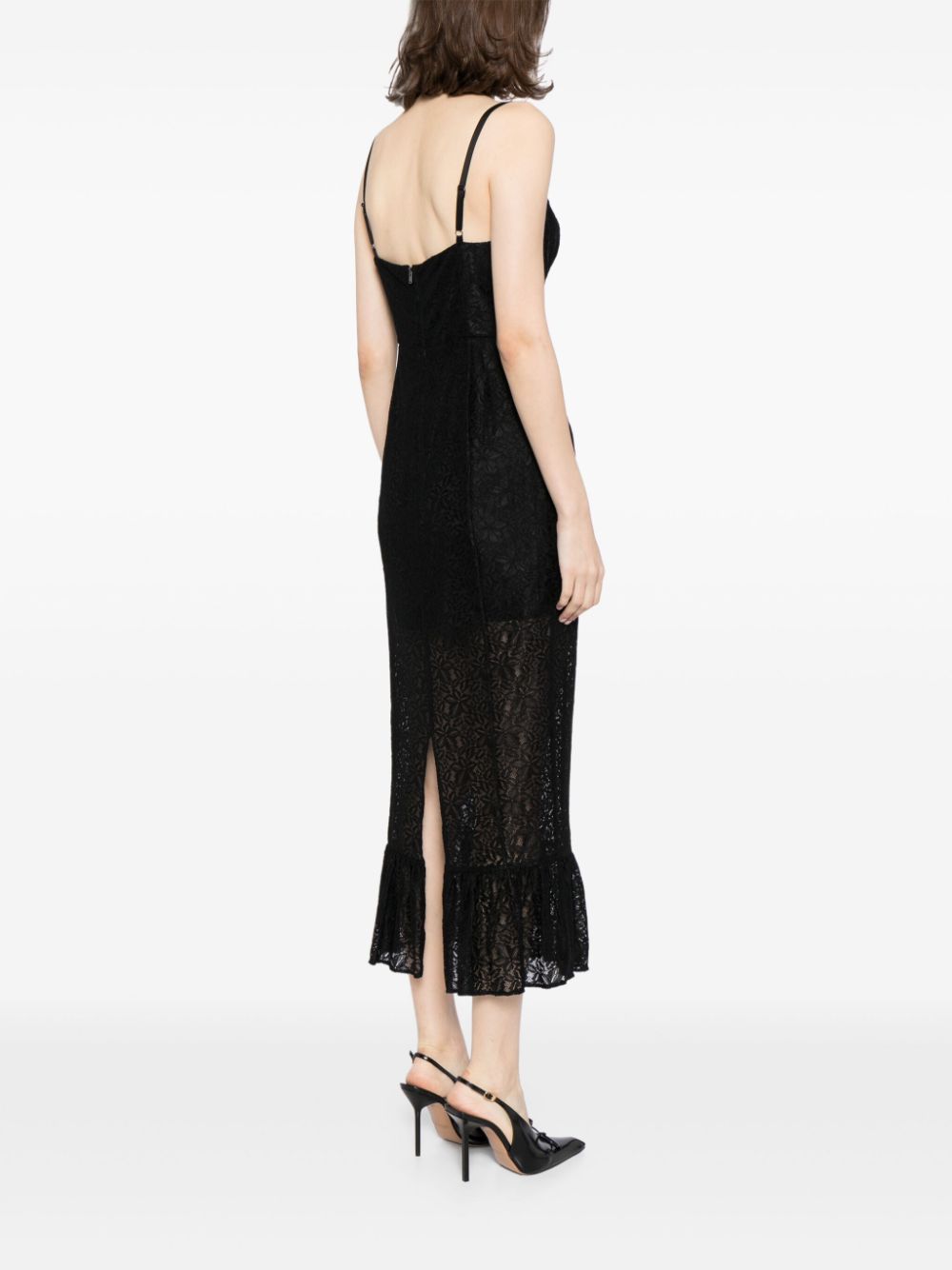 Shop Reformation Lace-detail Maxi Dress In Black