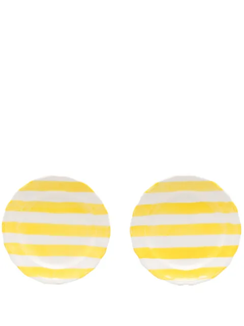 Les-Ottomans striped ceramic plate (set of two)