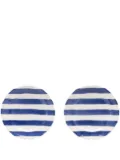 Les-Ottomans striped ceramic plate (set of two) - Blue