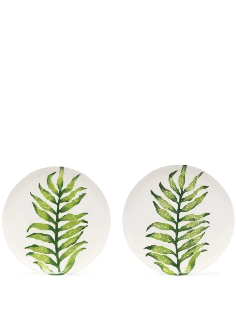 Les-Ottomans set de dos platos Leaves