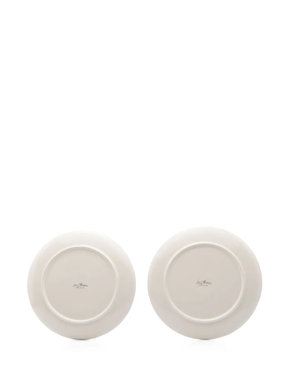 Les-ottomans White Leaves Ceramic Plates Set In White