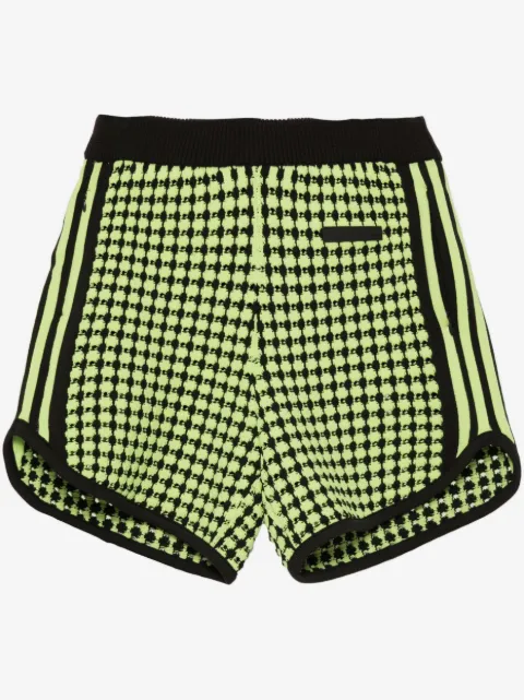adidas X Wales Bonner houndstoot crochet-knit shorts