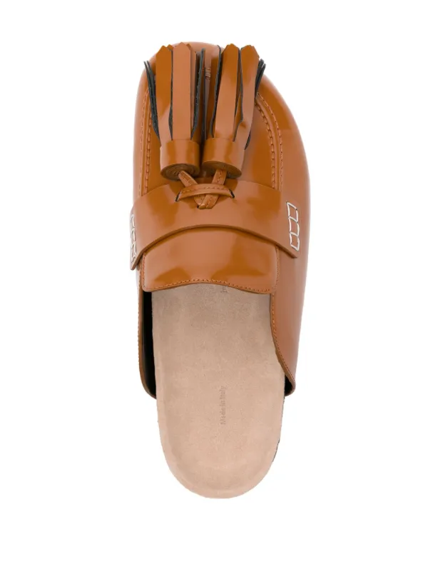 JW Anderson タッセル レザーミュール | ブラウン | FARFETCH JP