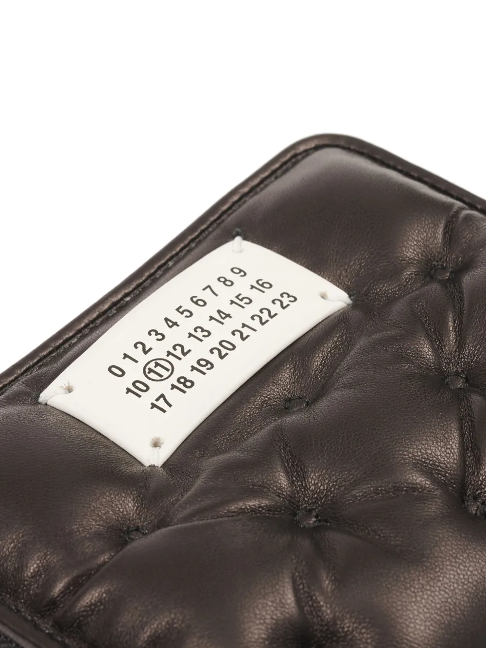 Maison Margiela Numbers-motif Padded Leather Wallet In Black