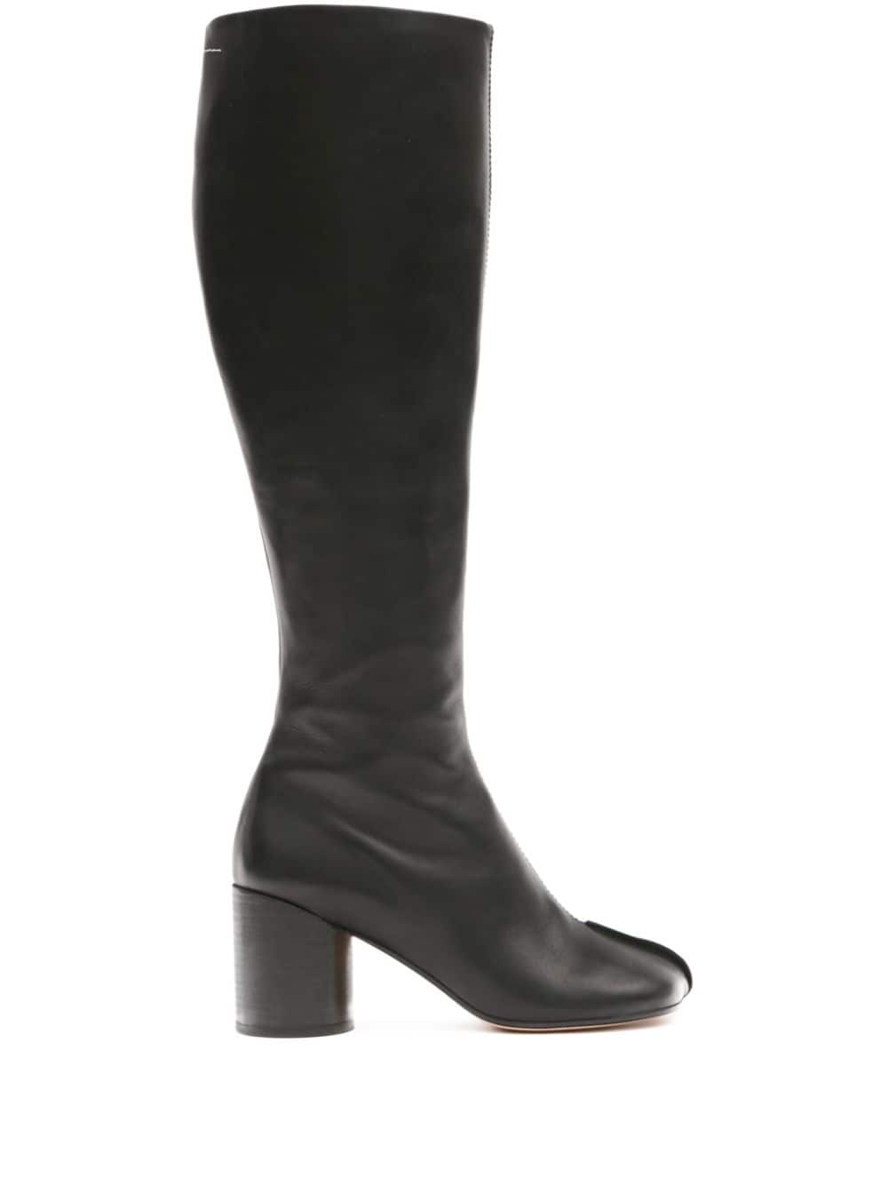 MM6 Maison Margiela knee-high leather boots - Black