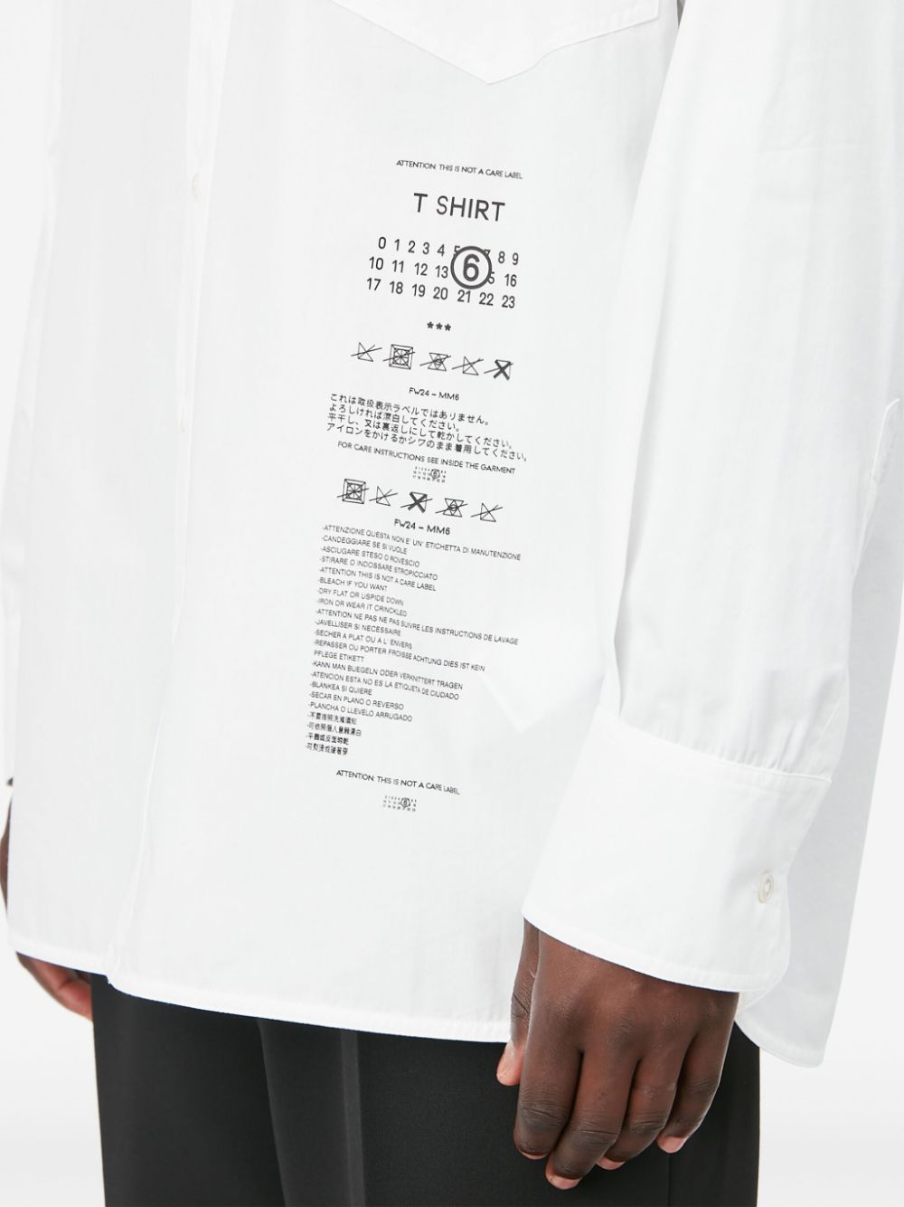 MM6 Maison Margiela Spliced Numbers cotton poplin shirt Men