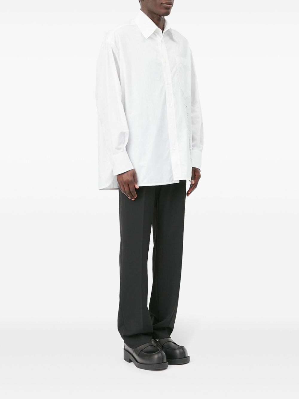 MM6 Maison Margiela Spliced Numbers cotton poplin shirt Men