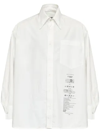 Maison Margiela Button down Shirts サイズ54 MM6 Maison Margiela Spliced Numbers Cotton Poplin Shirt