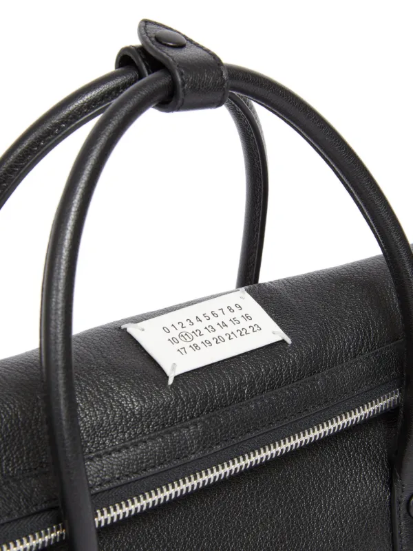 Maison Margiela 5AC Medium Leather Tote Bag | Black | FARFETCH