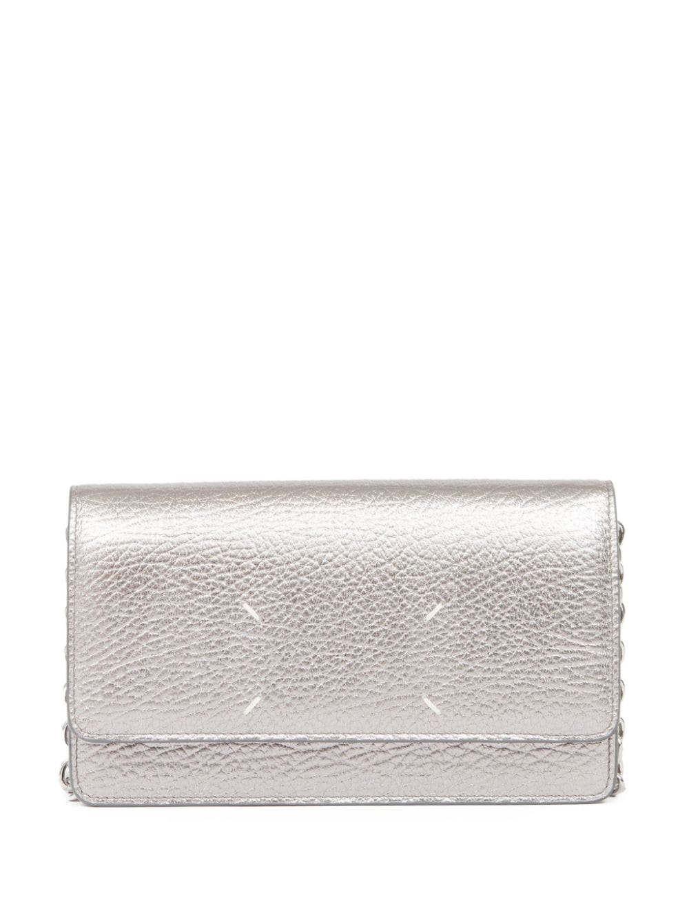 Shop Maison Margiela Four Stitches Chain-strap Wallet In Silver