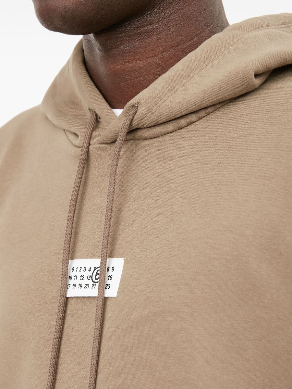 MM6 Maison Margiela numbers-applique drawstring hoodie Men