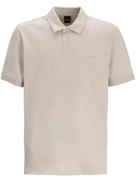 BOSS logo-embroidered cotton polo shirt 