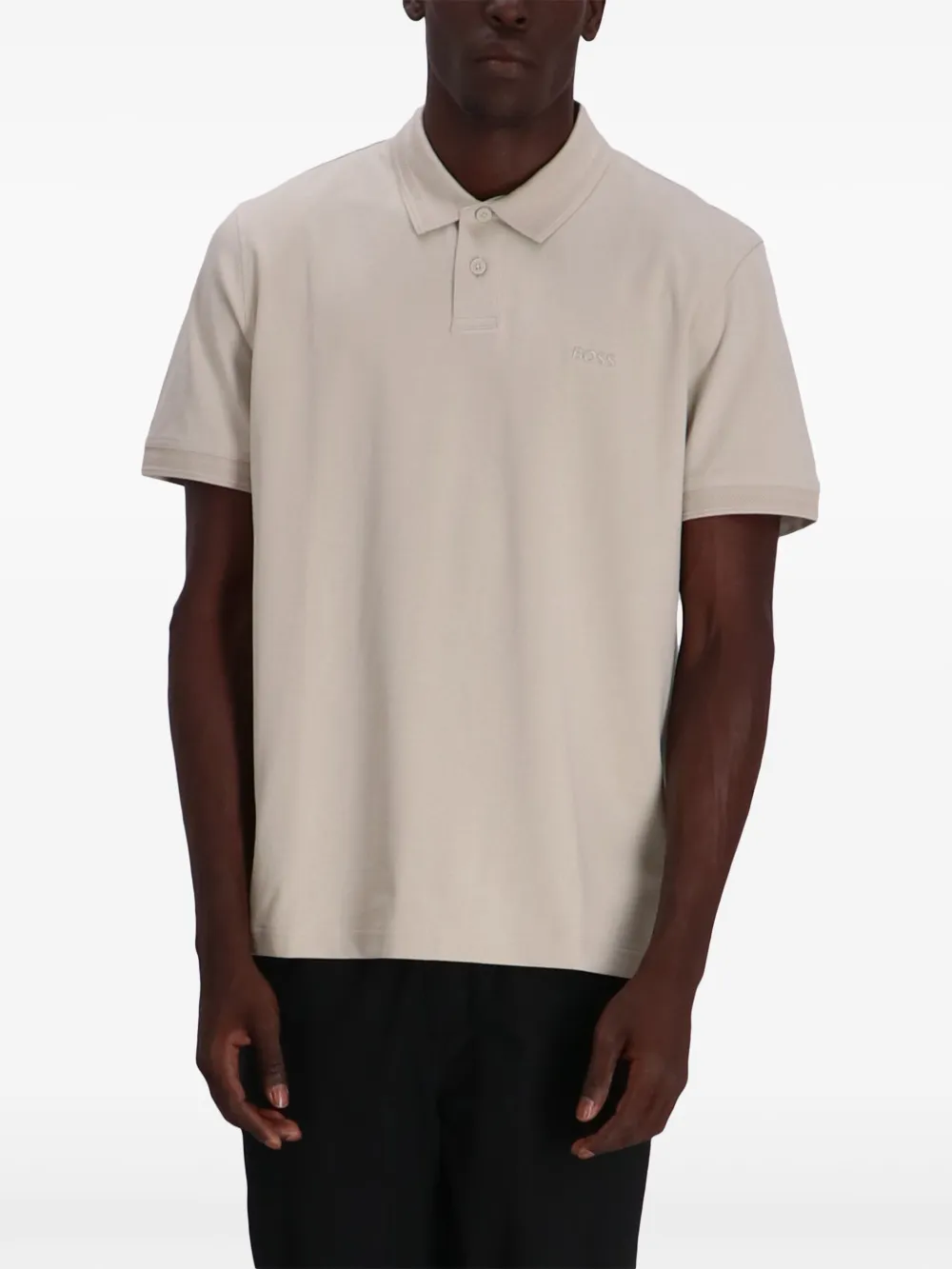 BOSS Poloshirt met geborduurd logo Beige