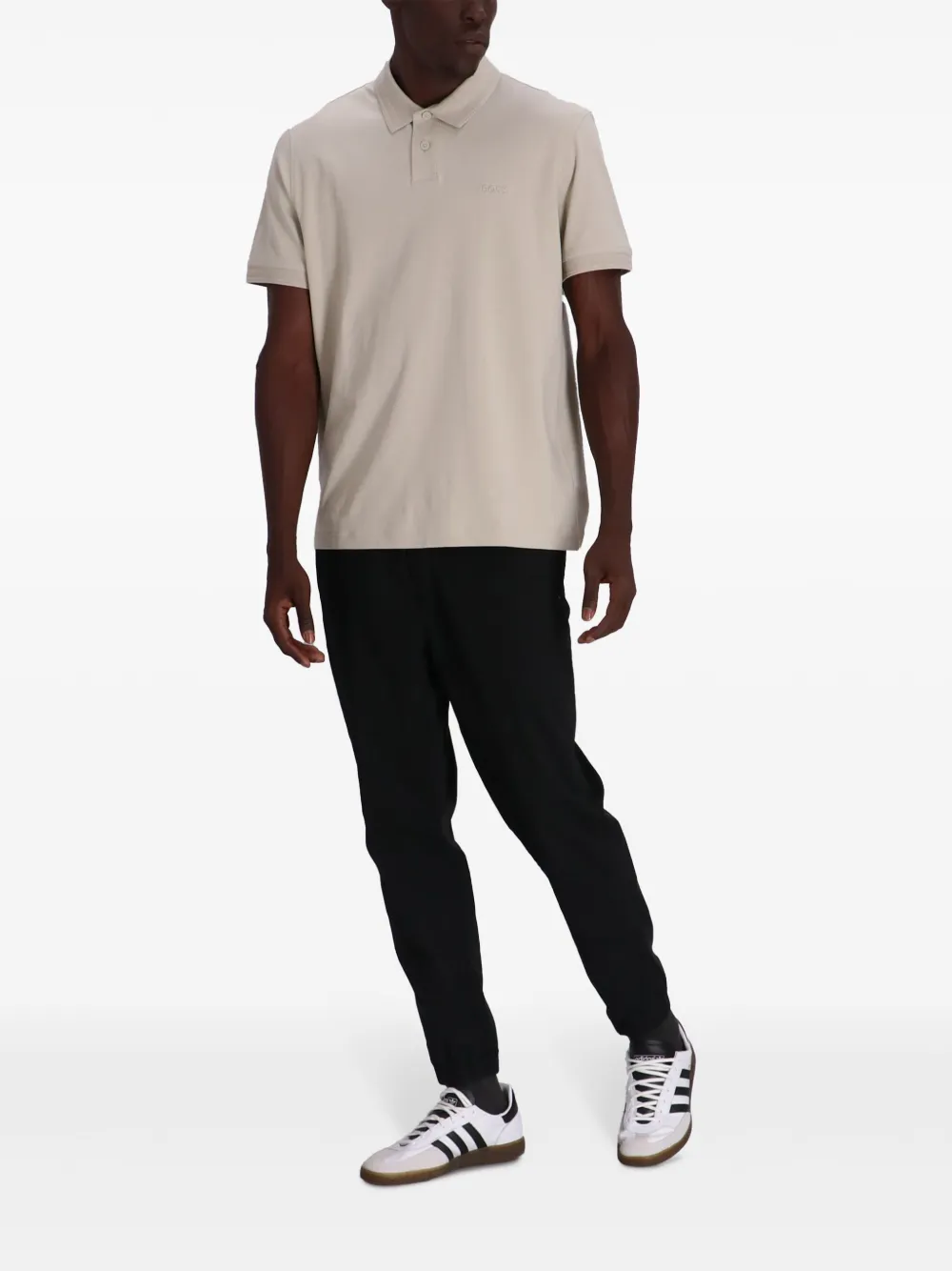 BOSS Poloshirt met geborduurd logo - Beige