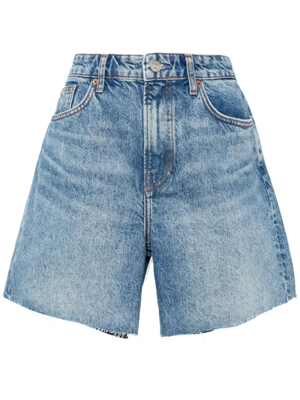 Reformation Longline Denim Shorts Blue FARFETCH IL