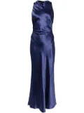 Reformation Casette draped silk dress - Blue