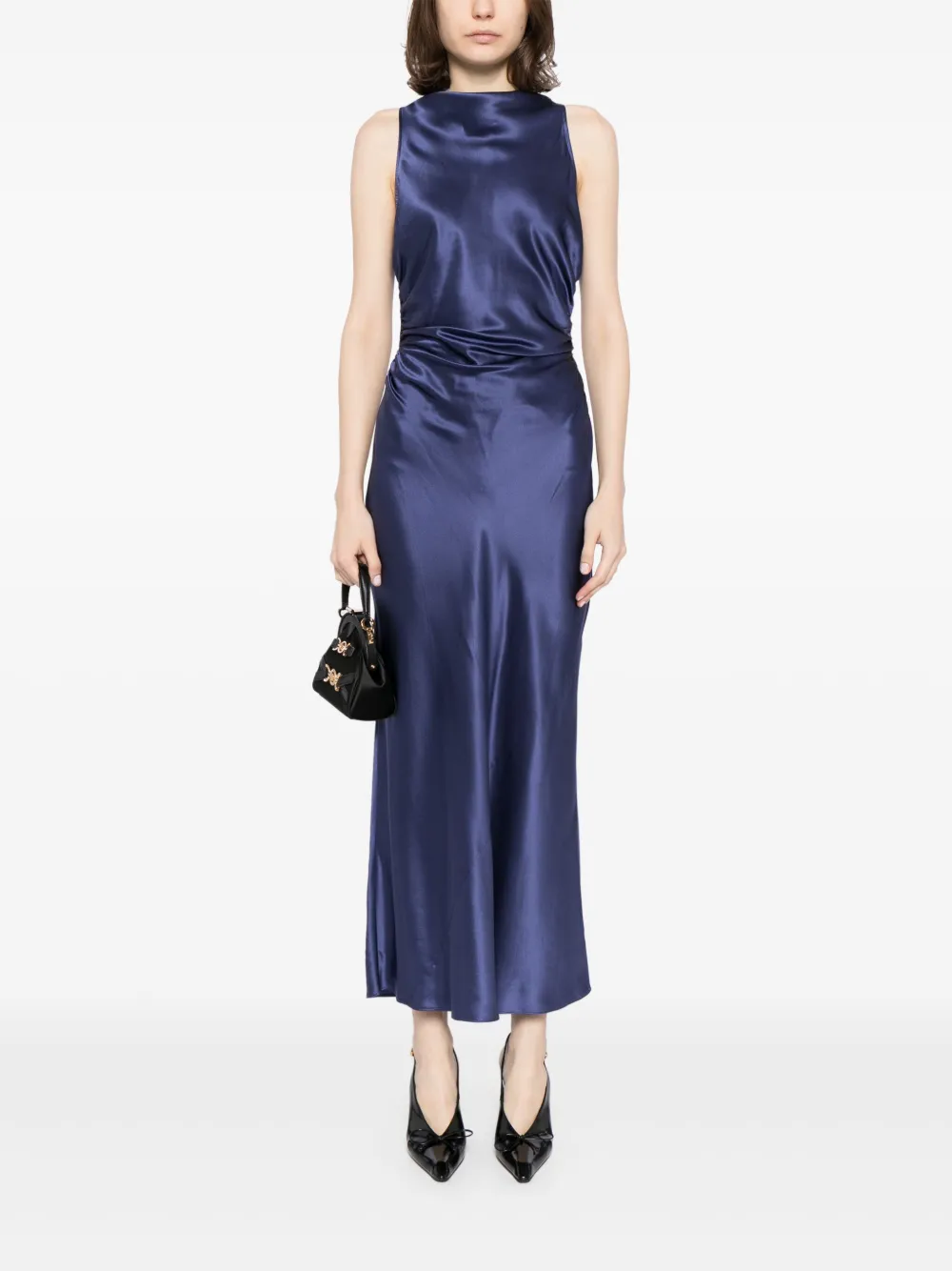 Reformation Gedrapeerde jurk - Blauw