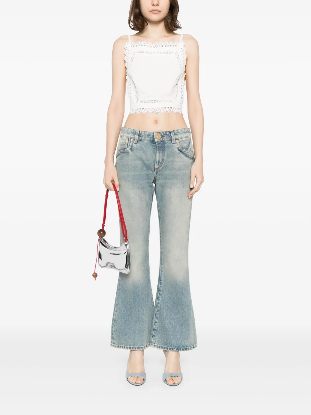 Reformation Meadow cropped top - Wit
