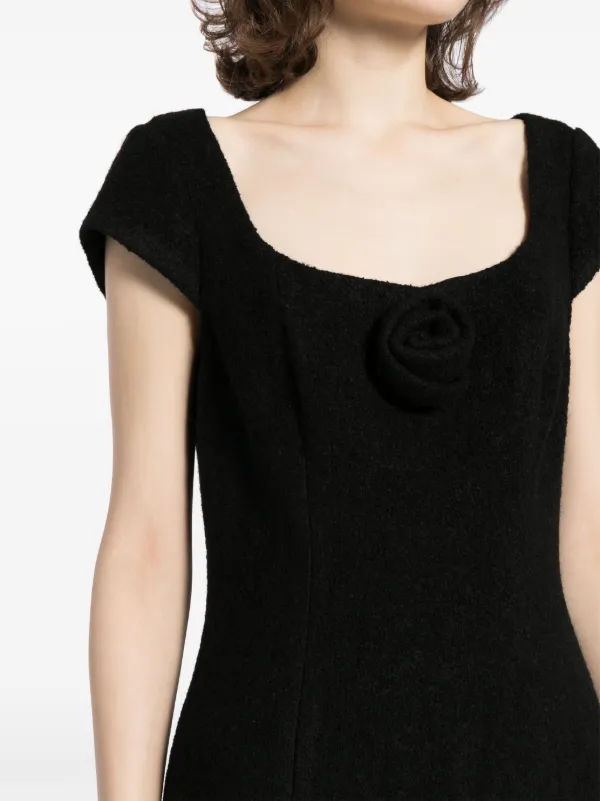 Reformation Rose Applique Knitted Dress Black FARFETCH AZ