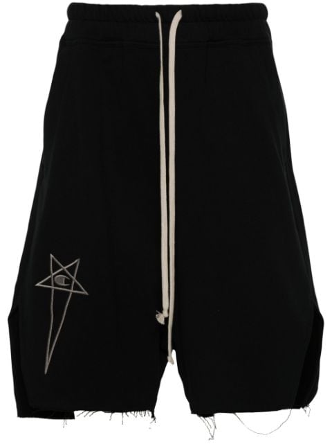 Rick Owens X Champion logo-embroidered cotton rack shorts