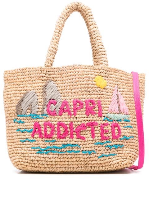 MC2 Saint Barth Kids medium raffia beach bag