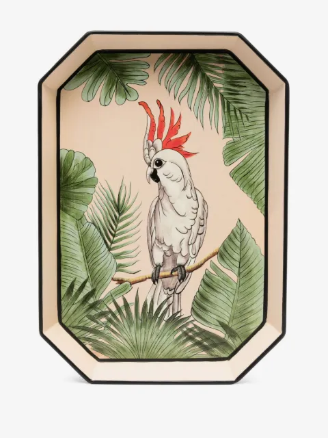 Les-Ottomans hand-painted flora bird tray (43cm x 30cm)