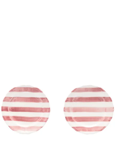 Les-Ottomans striped ceramic plate (set of two)
