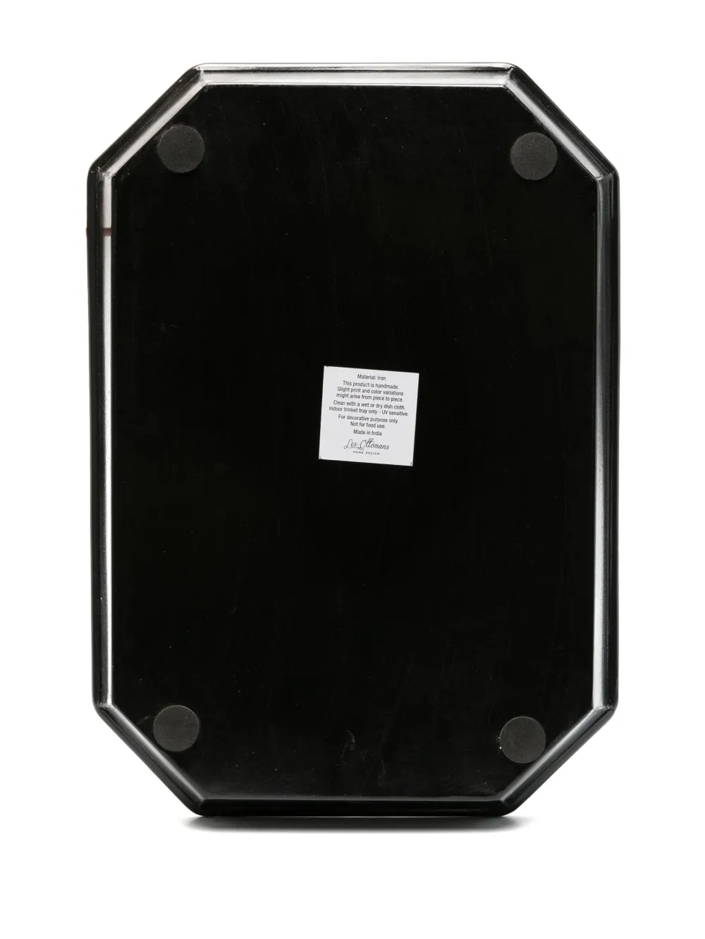 Les-ottomans Hand-painted Palm-tree Tray (43cm X 30cm) In Gold