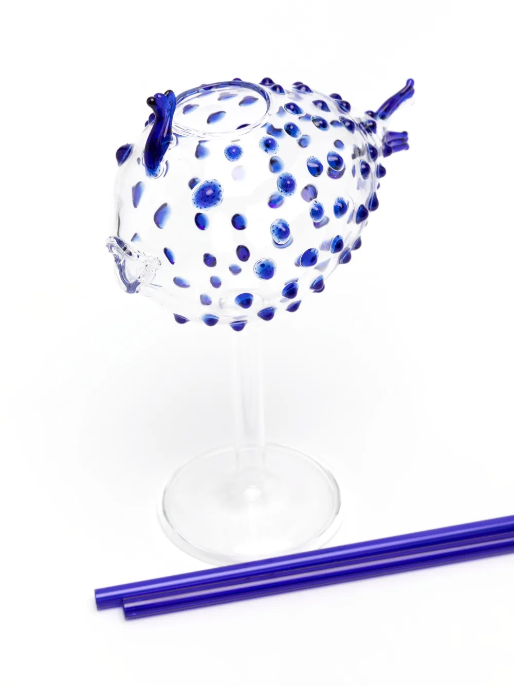 Les-ottomans Blowfish Cocktail Glasses (set Of Two) In White