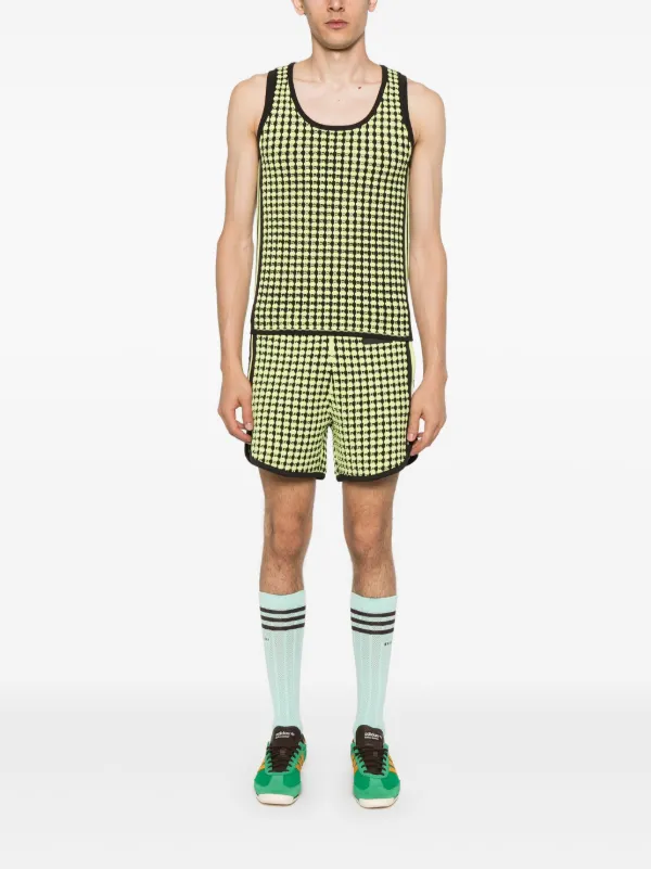 Adidas X Wales Bonner Houndstooth crochet-knit Vest | Brown | FARFETCH