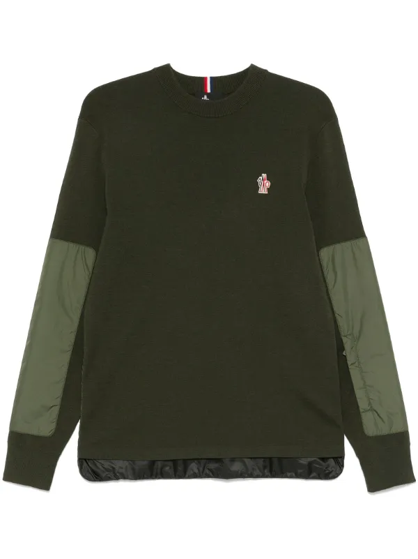 Moncler Grenoble logo patch Sweater Green FARFETCH HK