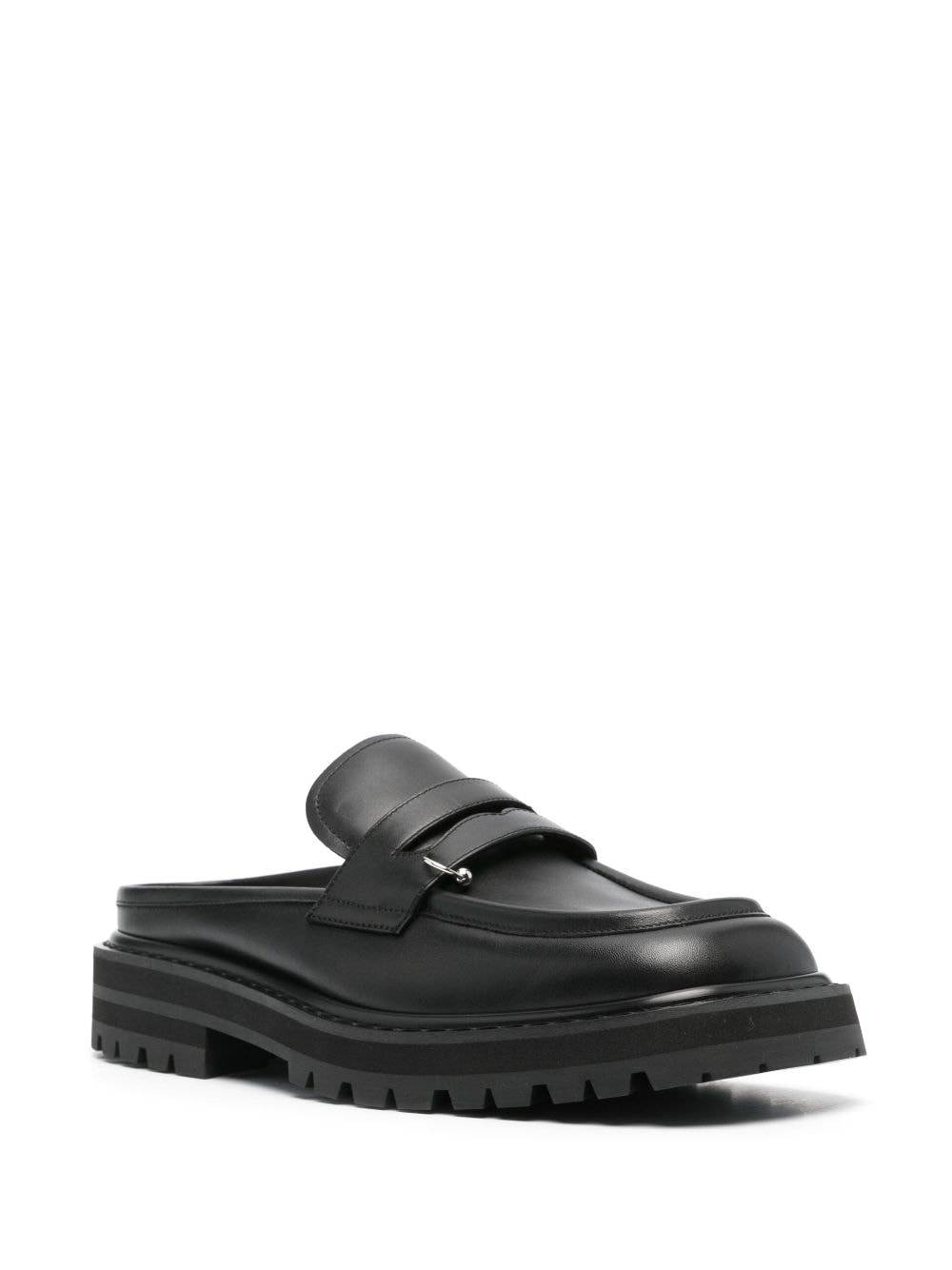 Shop Marni Leather Mules In Black