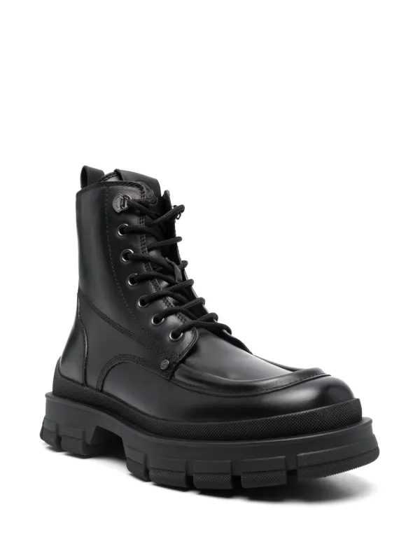 Moncler Heavea City レザーブーツ | ブラック | FARFETCH JP