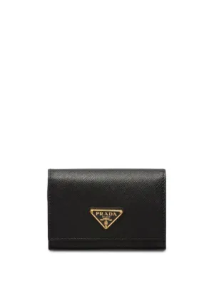 Prada Triangle Logo Rectangle Wallet | Black | FARFETCH CA