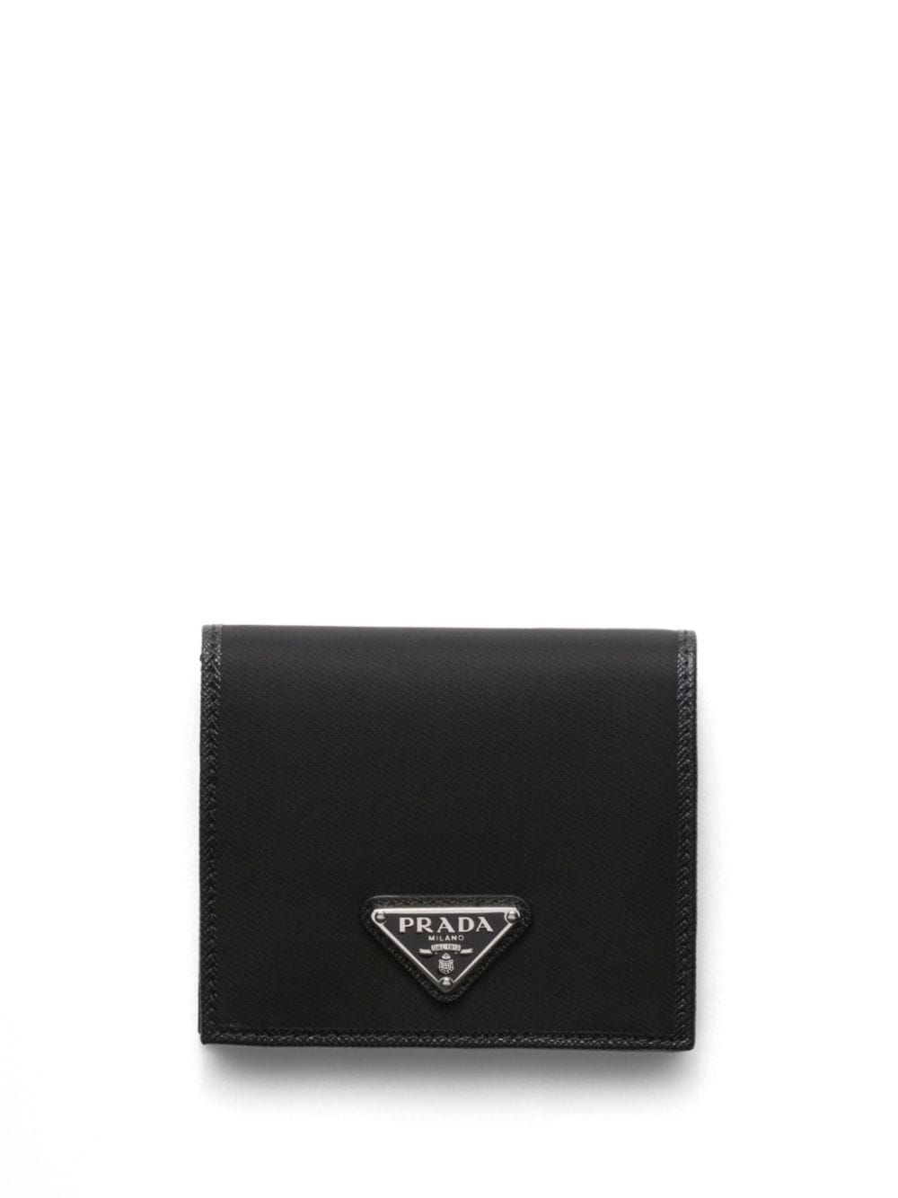 Prada Portafoglio bi-fold con placca logo - Nero