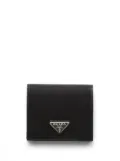 Prada logo-plaque bi-fold wallet - Black