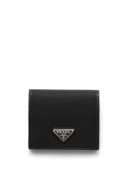 Portefeuille pliant à plaque logo - Prada - Modalova