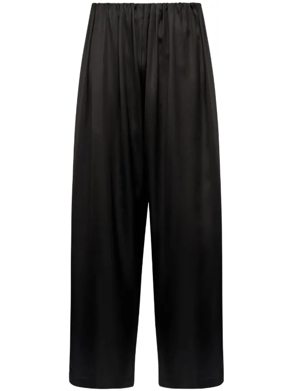 MM6 Maison Margiela Pleated High-waist Trousers in Black