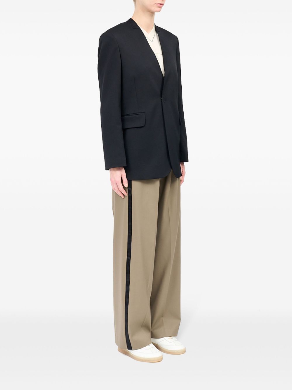 MM6 Maison Margiela collarless single-breasted blazer Women