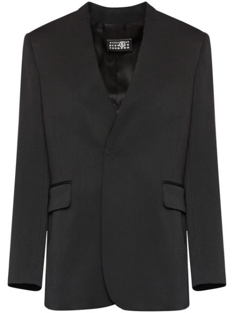 MM6 Maison Margiela blazer boutonné à design sans col