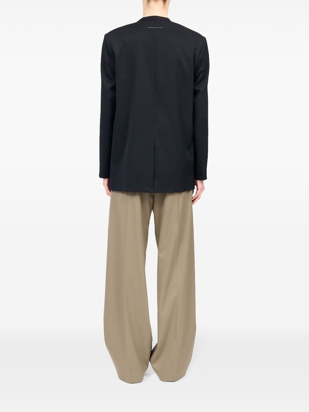 MM6 Maison Margiela collarless single-breasted blazer Women