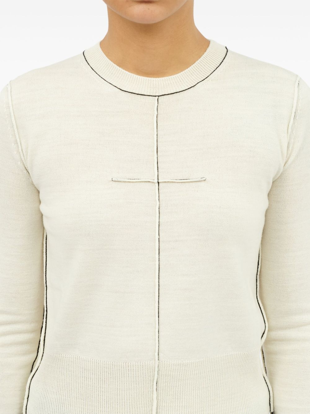 MM6 Maison Margiela contrasting-border crew-neck jumper Women