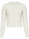 MM6 Maison Margiela contrasting-border crew-neck jumper - Neutrals