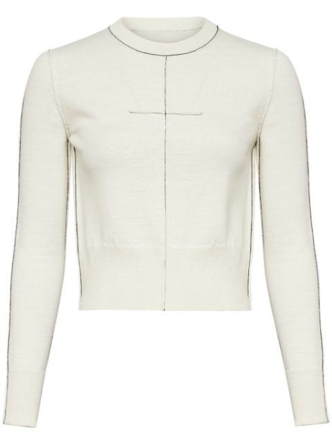 MM6 Maison Margiela contrasting-border crew-neck jumper