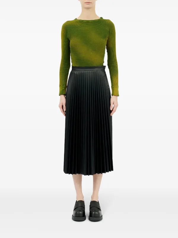 MM6 Maison Margiela アニマルフリーレザー スカート | ブラック