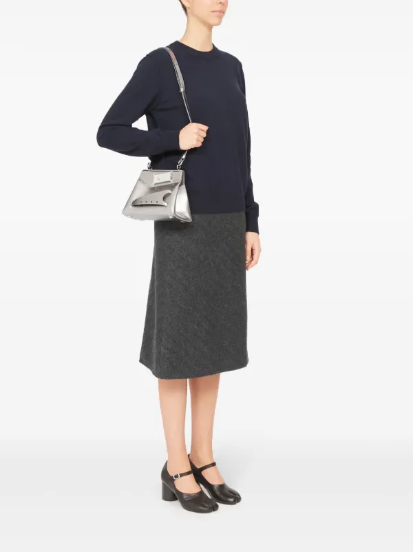 Maison Margiela Snatched Leather Tote Bag | Silver | FARFETCH