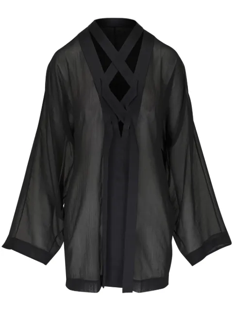 KHAITE criss-cross silk minidress