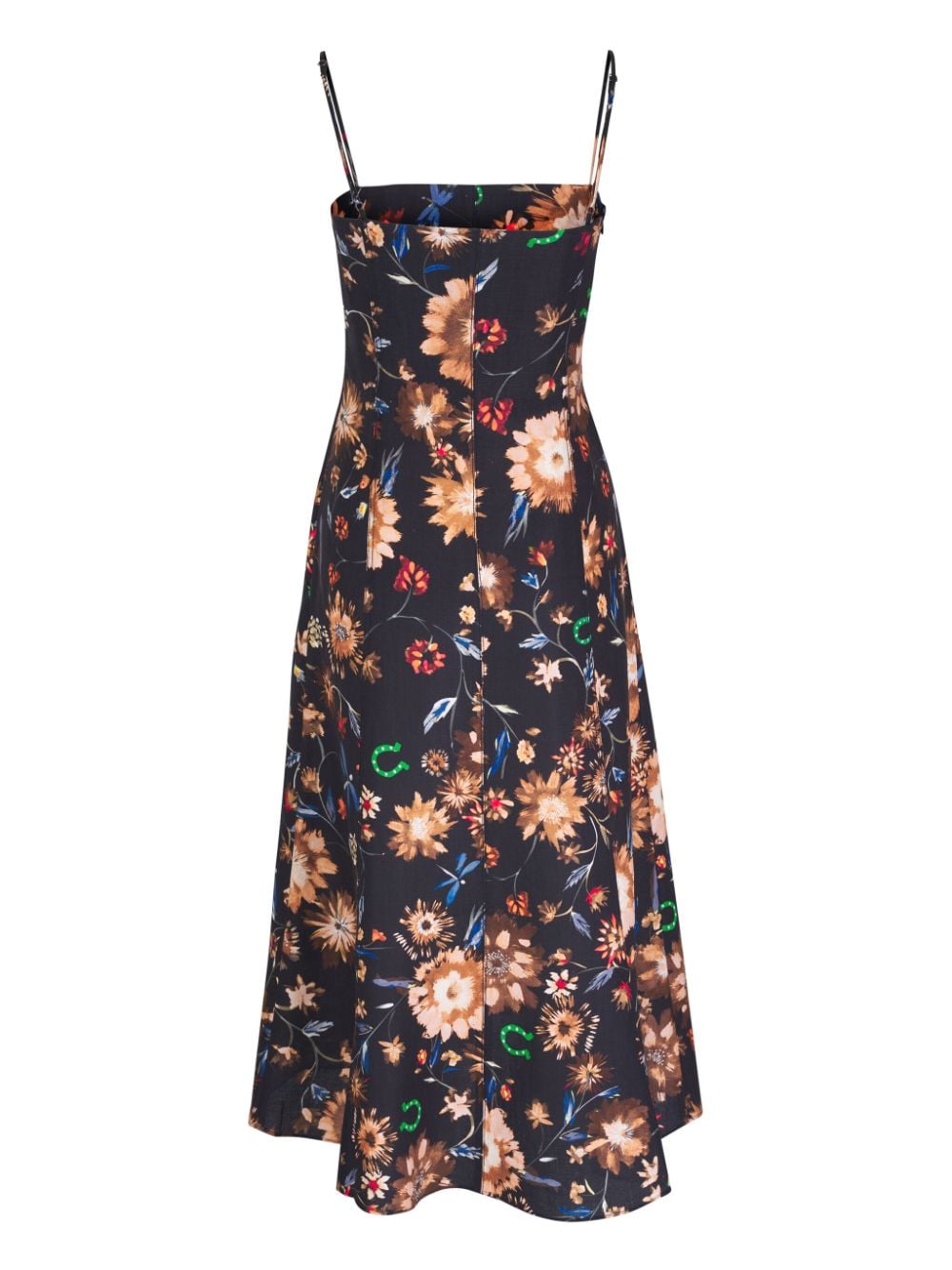 Shop Dorothee Schumacher Floral-print Linen Dress In Blue