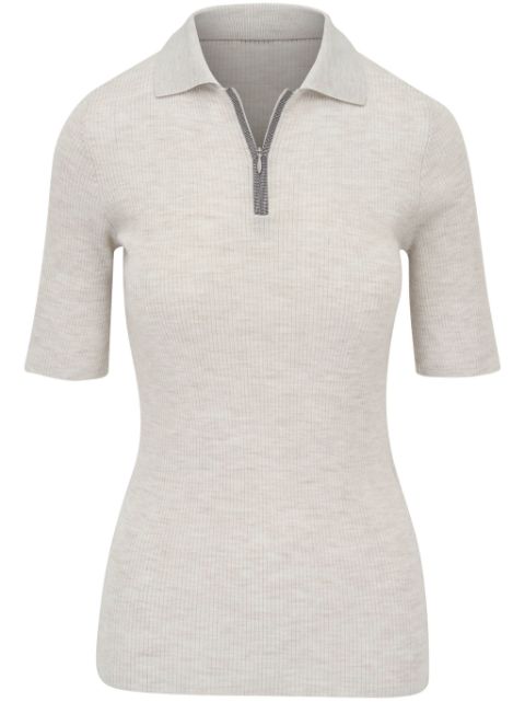 Brunello Cucinelli wool-cashmere-blend zipped top Women